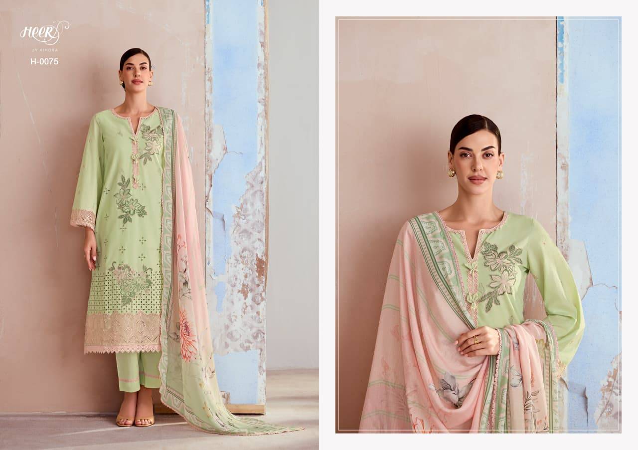Crimson cotton vol-251 by Heer 0071 to 0076 series Beautiful Fancy Stylish Colourful casual Pure cotton lawn Dresses At Wholesale Price